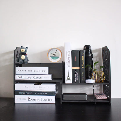 YGYQZ Small Bookshelf for Desktop Storage, Mini Cute Office Desk Shelves White Versatility Organizers for Women, Kids