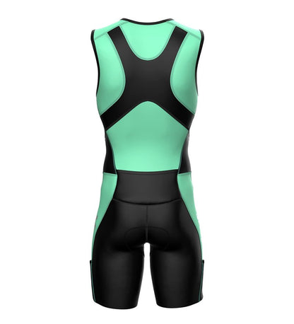 Sparx X Triathlon Suit Men Racing Tri Cycling Skin Suit Bike Swim Run (Medium, Mint_Elite)
