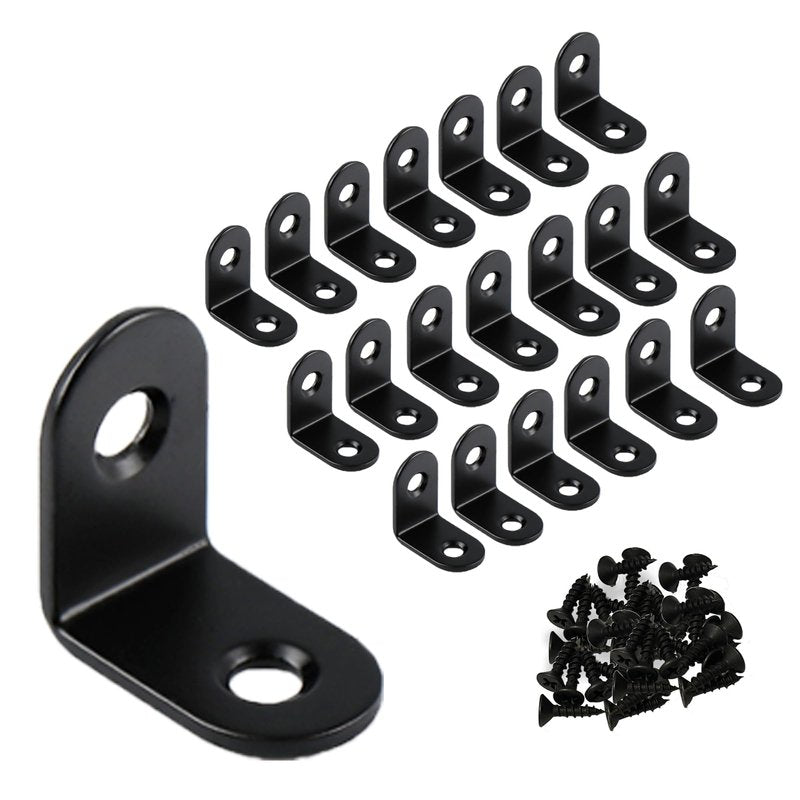 20 Pack 1 Inch Small L Brackets for Wood - Perfect 90° Angle Tiny Bracket