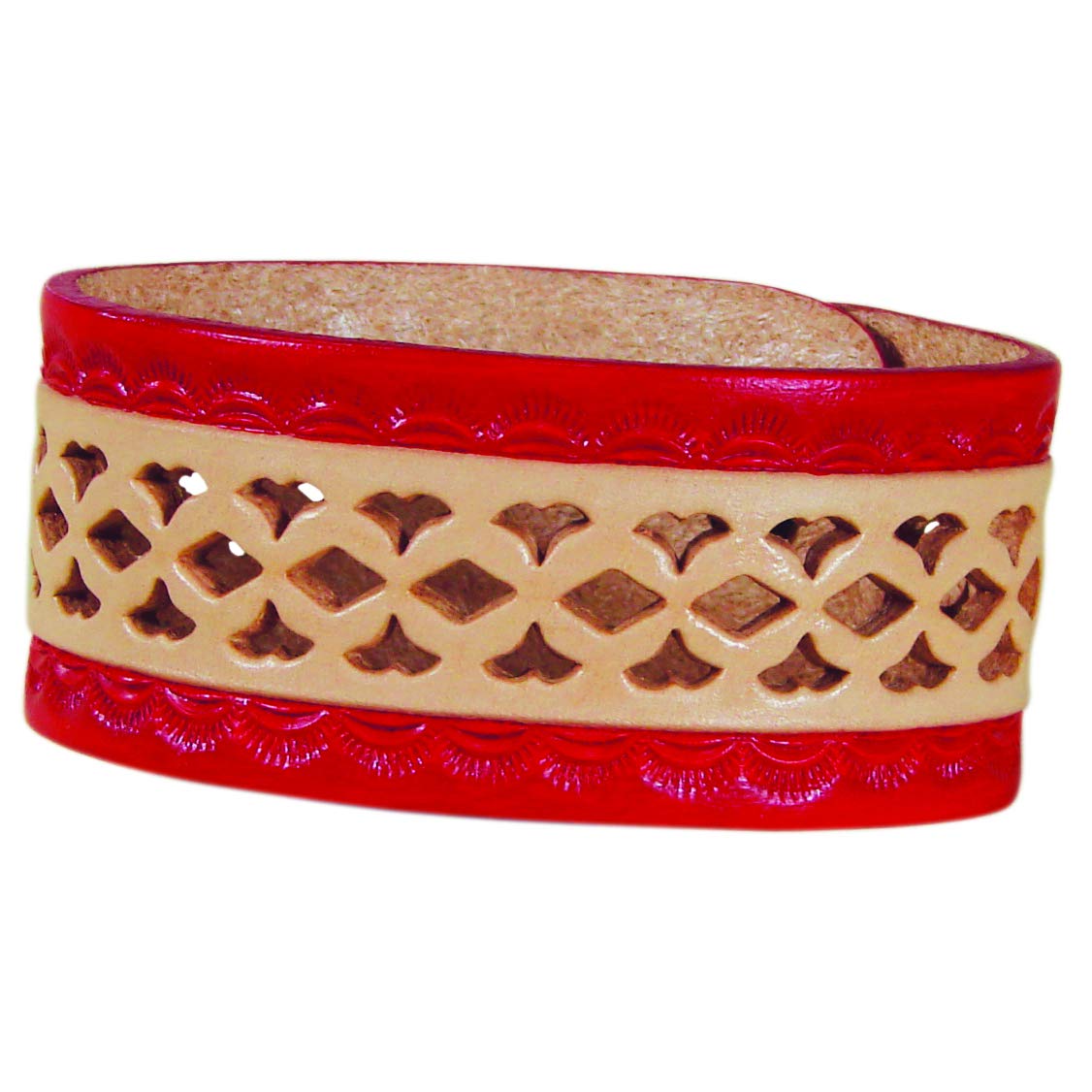 Realeather C4138-08 Medium Leather Wristbands with Snap Closure, Medium, Natural, 8-Pack