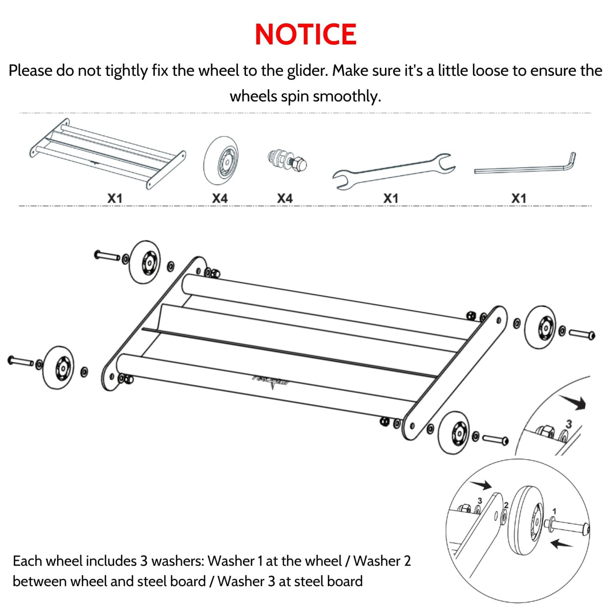 Yes4All Glute Ham Glider, Exercise Wheels for Home Gym Fitness, Glute Hamstring, Booty Building