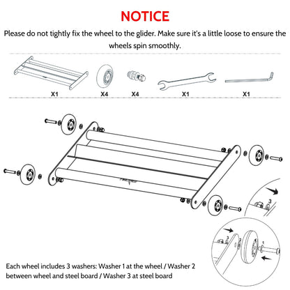 Yes4All Glute Ham Glider, Exercise Wheels for Home Gym Fitness, Glute Hamstring, Booty Building