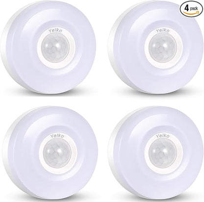 YELKO Night Lights Plug Into Wall,200 Lumen Super Bright Plug in Motion Sensor Light Indoor,Smart Plugin Motion Activated nightlights for Bathroom, Hallway(4Pack)