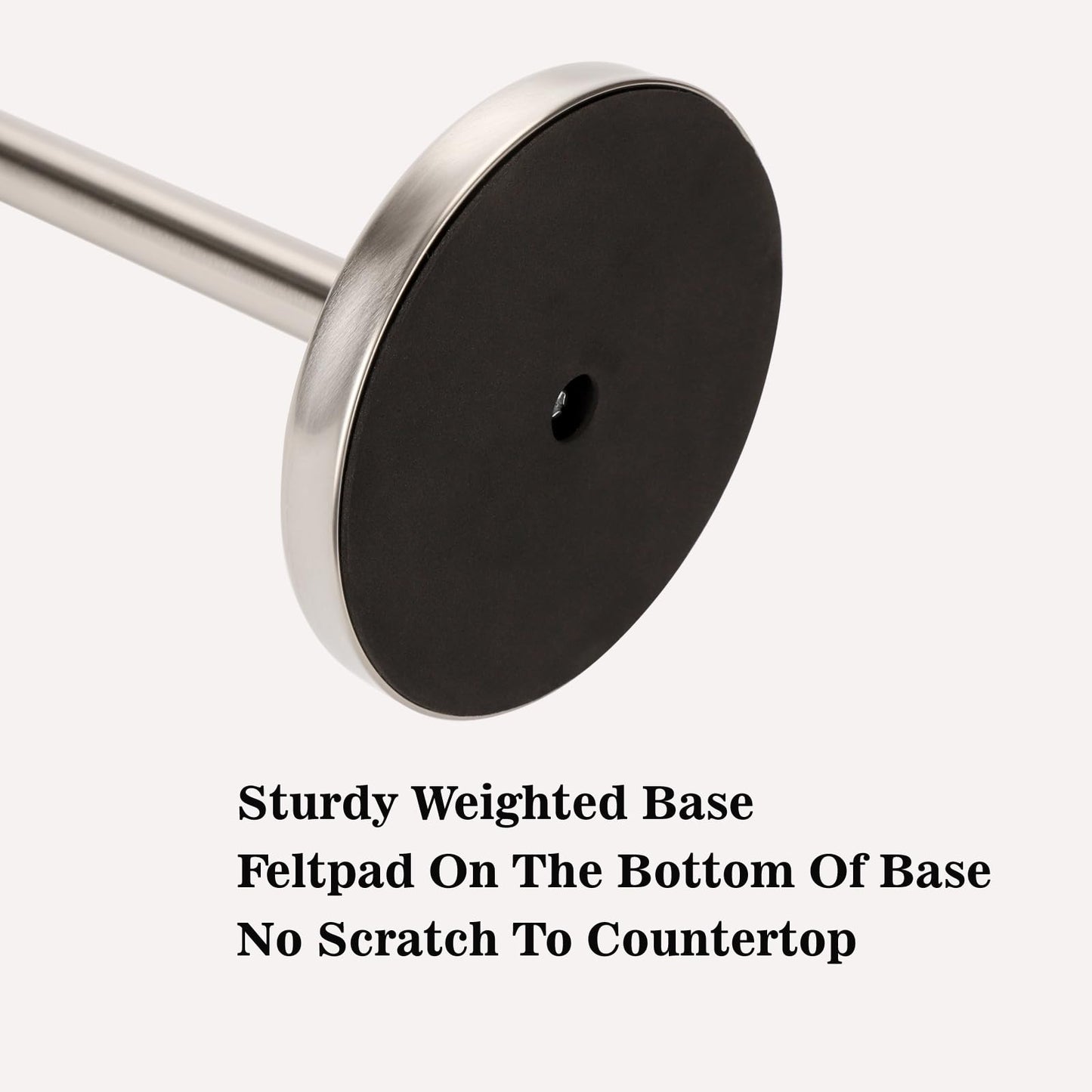 Sfemn Paper Towel Holder Countertop, Standing Paper Towel Roll Holder for Kitchen Bathroom, with Weighted Base for One-Handed Operation, No Wobbly (Brushed Nickel)