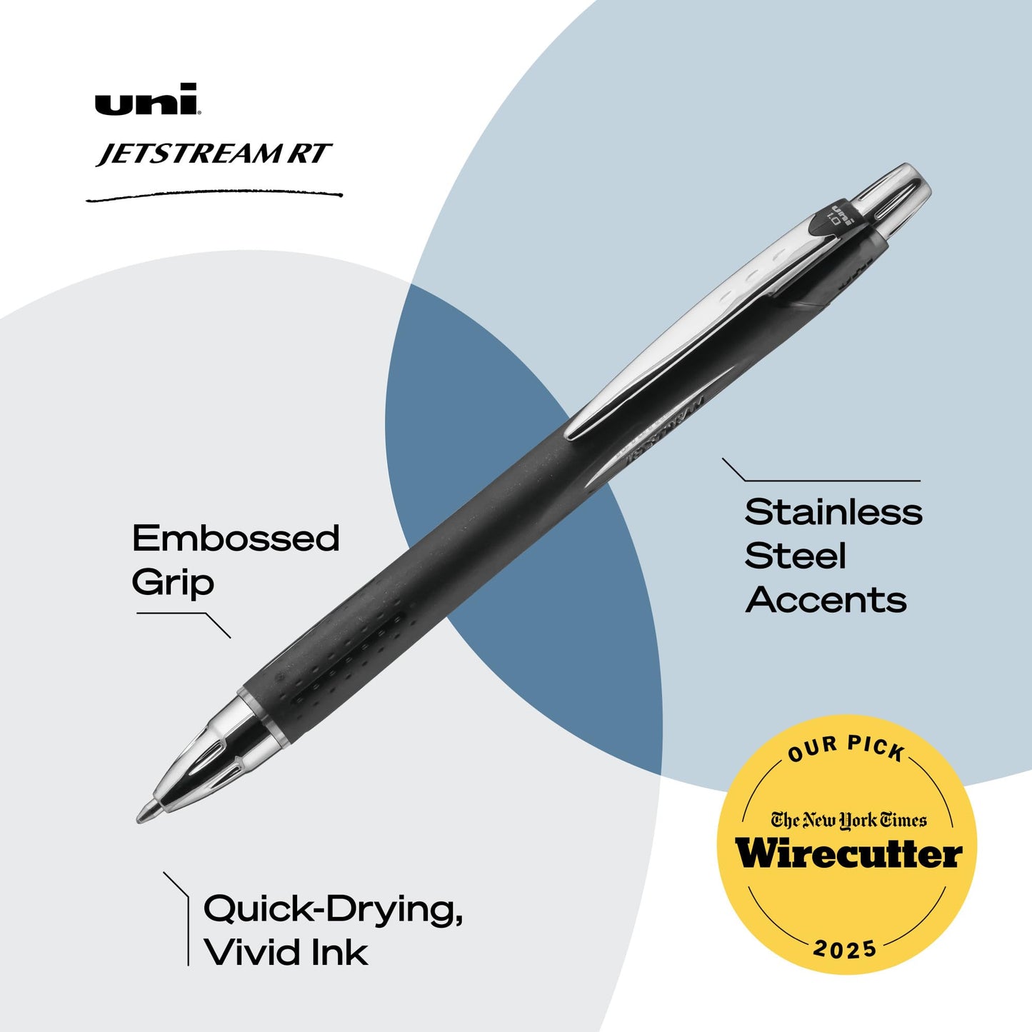 Uni-Ball Jetstream RT 12 Pack, 0.7mm - Black Ballpoint Pens - Wirecutter Best Pen, School Pens, Ink Pens | Ballpoint Pen, Colored Pens, Fine Point, School Supplies