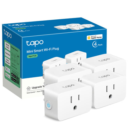 TP-Link Tapo Matter Supported Smart Plug Mini, Compact Design, 15A/1800W Max, Super Easy Setup, Works with Apple Home, Alexa & Google Home, UL Certified, 2.4G Wi-Fi Only, White, Tapo P125M(3-Pack)