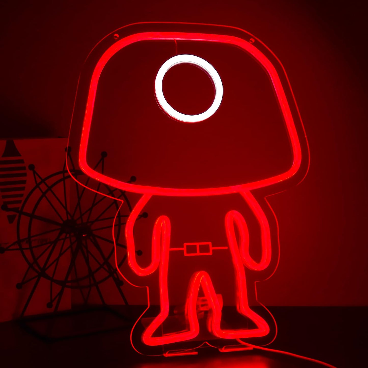TOPQUALI Masked Worker Neon Sign for Wall Decor,Dimmable Led Neon Lights for Game Room Decorations,11.8 * 15.7Inch,Suitable for Home Bars,Game Rooms,Man Cave,Christmas Birthday Gifts