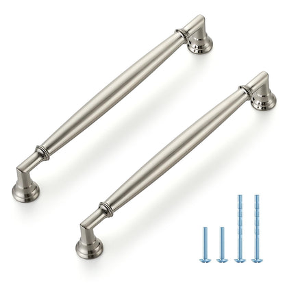 HOME EDIT 5 Pack 6-1/4 Inch Brushed Nickel Cabinet Handles Solid Zinc Alloy Pulls for Kitchen, Dresser, Closet & Bathroom Cabinets Hardware