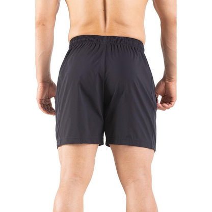 Gaglg Men's 5" Running Shorts 2 Pack Quick Dry Athletic Workout Gym Shorts with Zipper Pockets Black/Camouflage,Medium