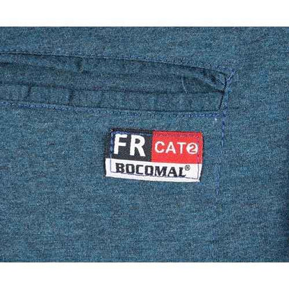 BOCOMAL FR Shirts for Summer Breathable Vented Design 6oz Heather Jersey Flame Resistant Long Sleeve Crew T Shirt