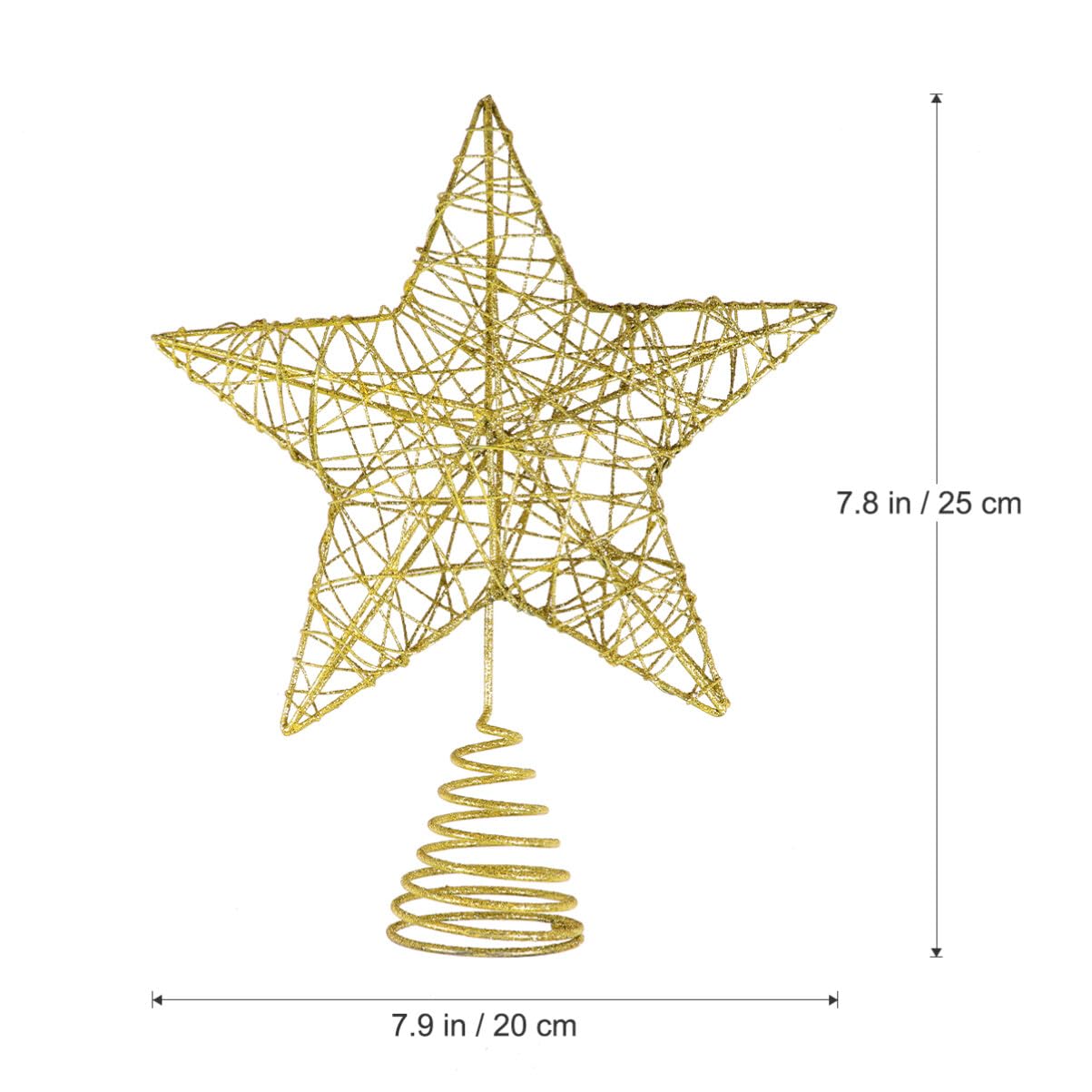 Unomor 10 Inch Christmas Star Tree Toppers – Gold Glittered Metal Hallow Design Tree Topper Star for 6ft to 7ft Christmas