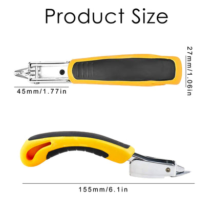 GEARLINTON Staple Remover Heavy Duty Upholstery Staple Puller Tool with Ergonomic Handle for Furniture, Carpet, Carton, Floor (2 Pack, Yellow)