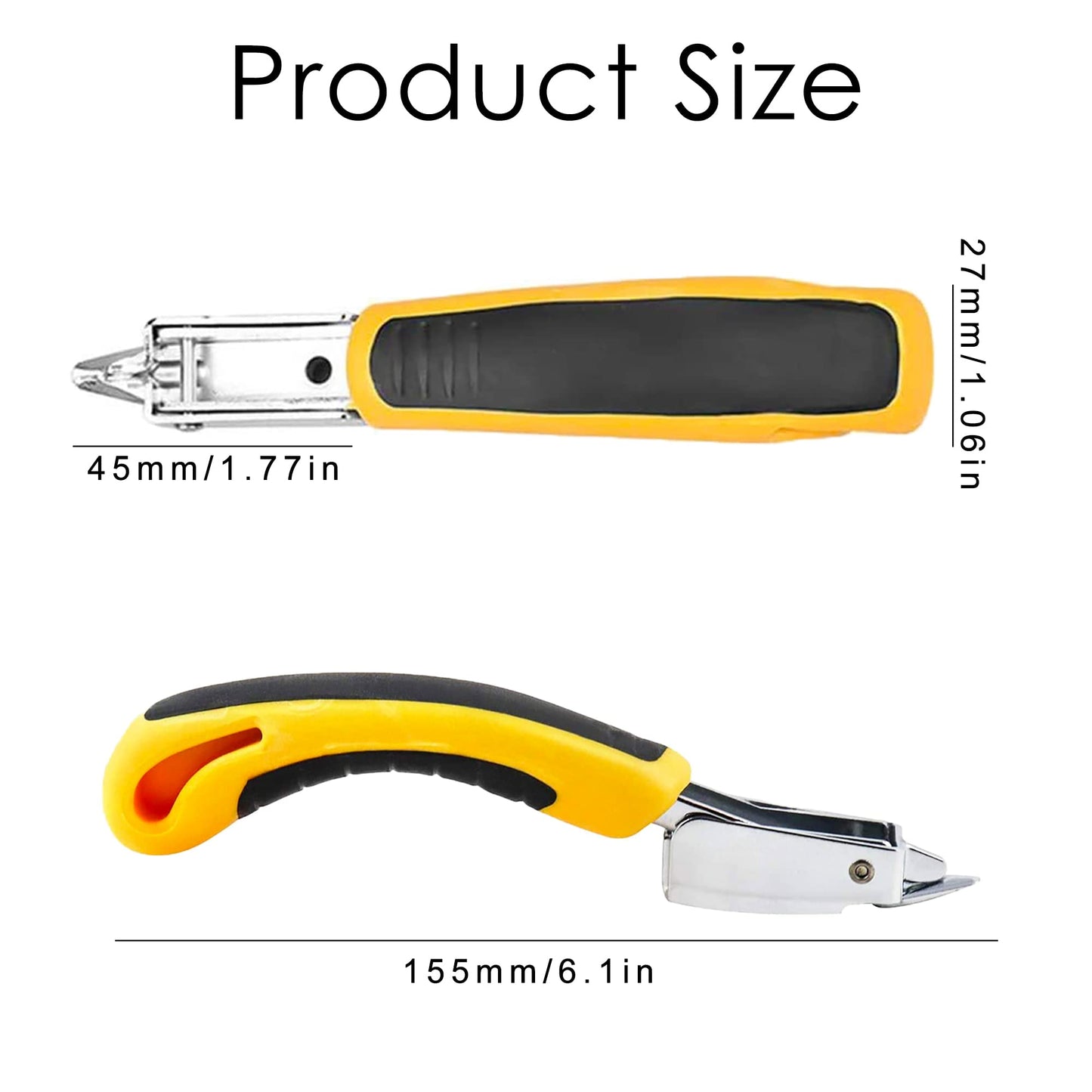 GEARLINTON Staple Remover Heavy Duty Staple Puller, Upholstery Tool Industrial Staple Remover for Furniture, Floor, Carpet, Carton (3 Pack, Yellow)