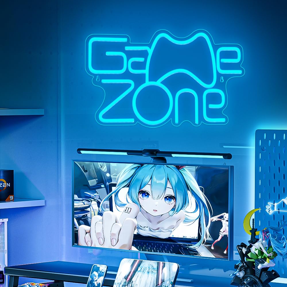 RuCvixkt Game Zone Neon Sign,Gamer Neon Light for Game Room Decor,Gaming Neon Light Signs Gift for Teen Boys Room Decor with USB Powered