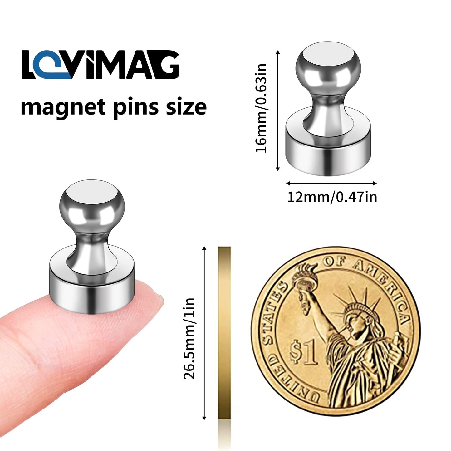 LOVIMAG Fridge Magnets 50 Pcs Refrigerator Whiteboard Small Strong Magnet Classroom Kitchen Accessories Decorative Locker Set Decor Must Haves Office Calendar Refrigerador Magnetic Cute Crafts Silver