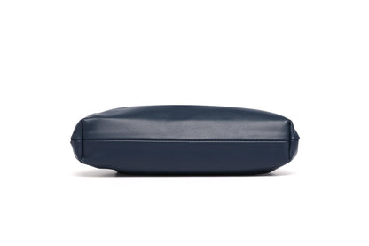 YUWITA Soft PU Leather Clutch Purses for Women Formal Elegant Luxurious Evening Bag (Navy Blue)