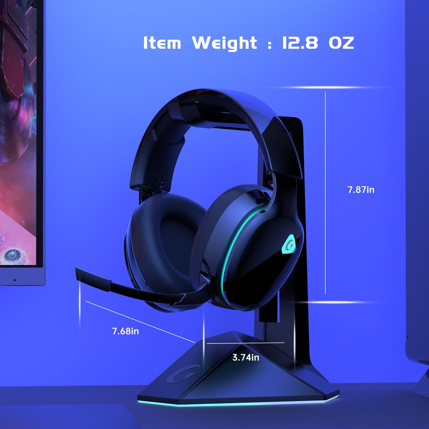 Gvyugke Gaming Headset Wireless 2.4GHz for PS5, PS4 Fortnite/Call of Duty/FPS Gamers, PC, Switch, Bluetooth 5.3 Gaming Headphones with ENC Microphone, Surround Sound, 40+H Battery (Black)