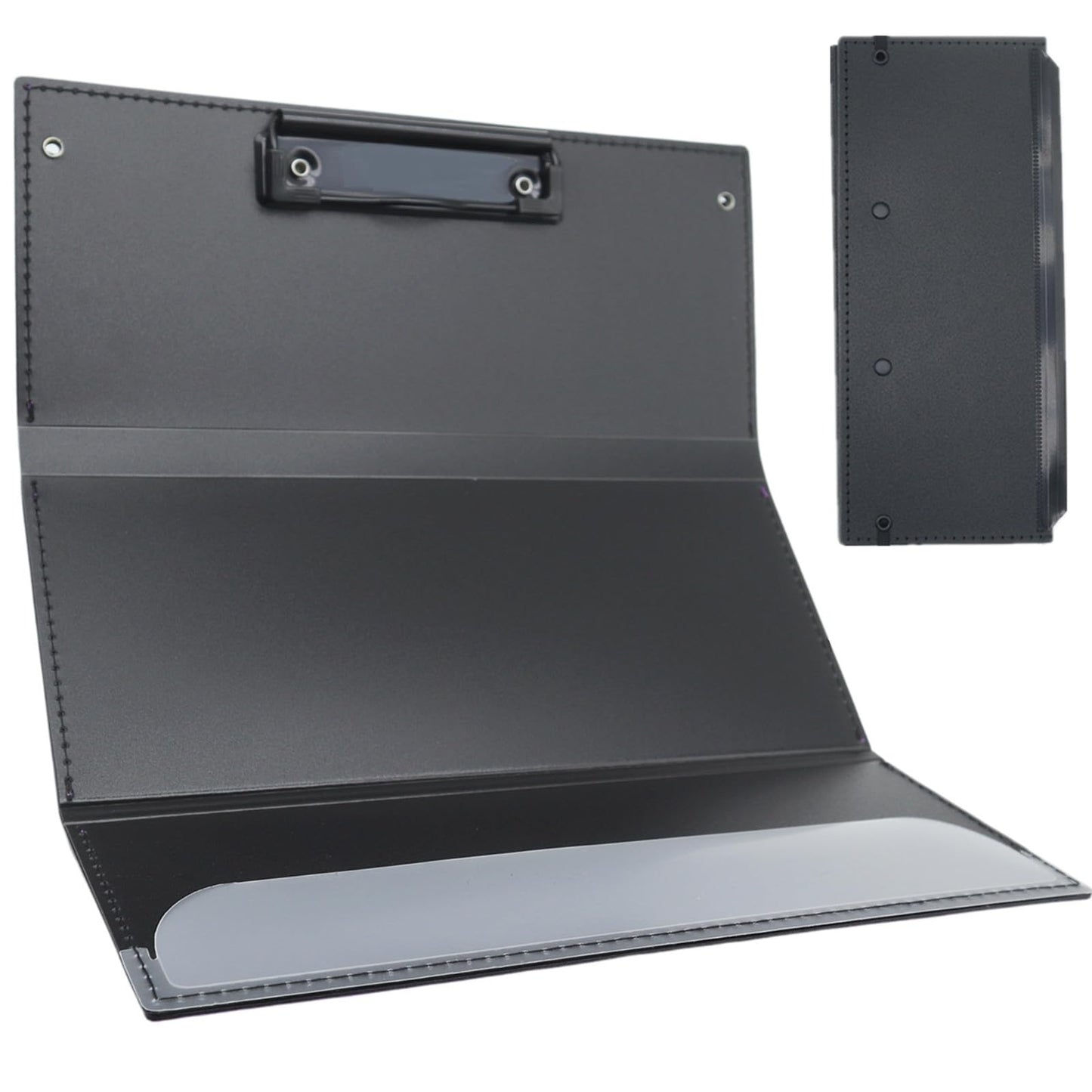 QYIMLI Foldable Nursing Clipboard, 3 Layers Folding clipboards Nurses Clip Board Low Profile Clip Pocket Clipboards for Nurses, Doctors,Students, Teachers (Black)