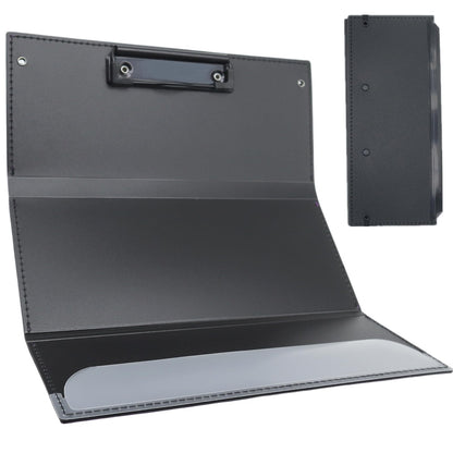 QYIMLI Foldable Nursing Clipboard, 3 Layers Folding clipboards Nurses Clip Board Low Profile Clip Pocket Clipboards for Nurses, Doctors,Students, Teachers (Black)