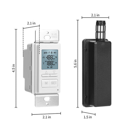 Ortis New 2024! Humidity Sensor Switch, in-Wall Bathroom Fan Automated Control Switch, Separate Sensor for Better Moisture Detection, 328ft Range, 110/220V, Keep Your Room Dry