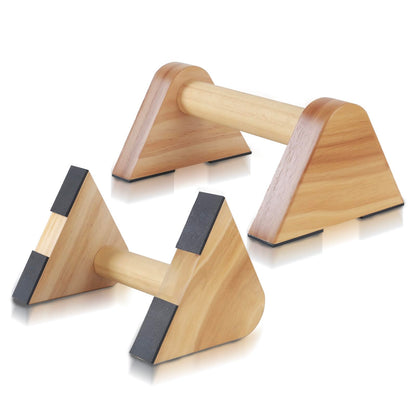 BESTWEI 1 Pair Wood Parallettes Bars Pushup Handles for Men - Calisthenics Equipment Push Up Bars, Gymnastics Handstand Training Planche Bar, Handstand Blocks