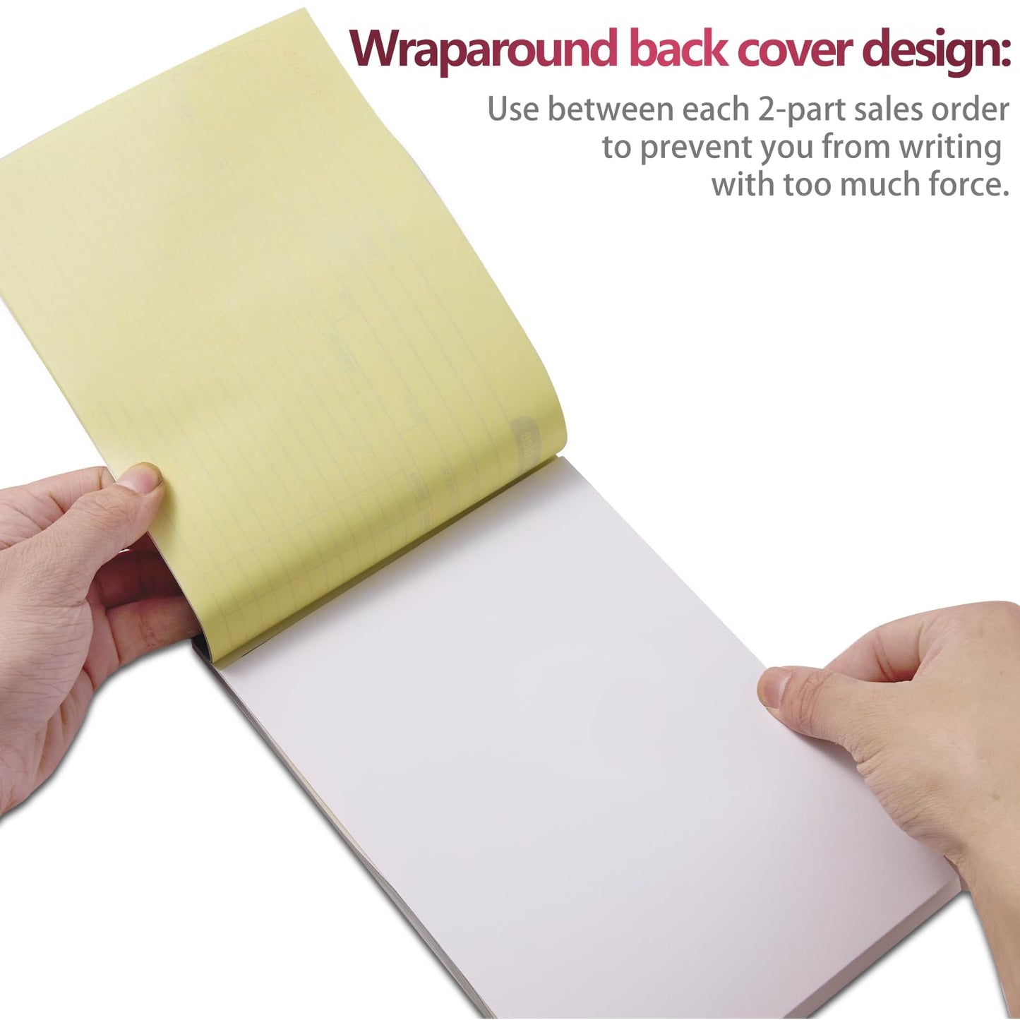 XKDOUS 5 Pack Invoice Receipt Book, 2-Part Carbonless, 5-9/16" x 8-7/16" Invoice Book for Small Business, 50 Sets per Book