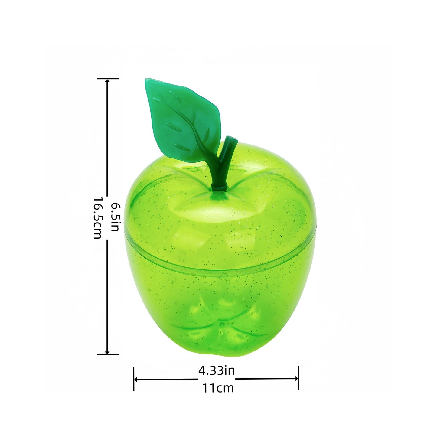 TIEYIPIN Large Green Apple Container with Blank Cards, Plastic Apple Shaped Gift Box Candy Jar, Back to School Teacher Appreciation Gift, Wedding Party Favor, Christmas Decorations Supplies, 2 Pack