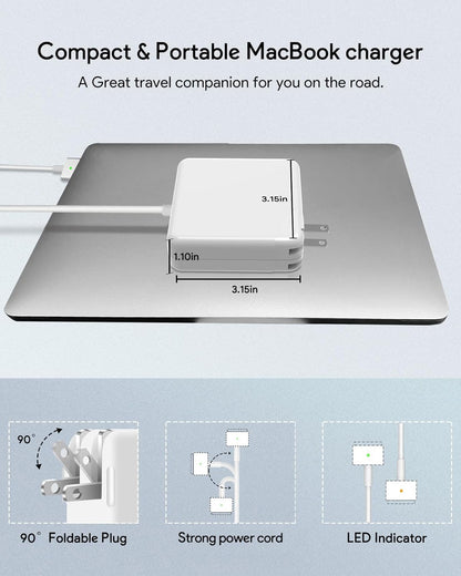 NSPENCM 85W Mac Book Pro Charger, Replacement AC 85w 2T-Tip Connector Power Adapter,Laptop Charger Compatible with MacBook pro & Mac Book Pro 13 inch-15 inch Retina After Mid 2012