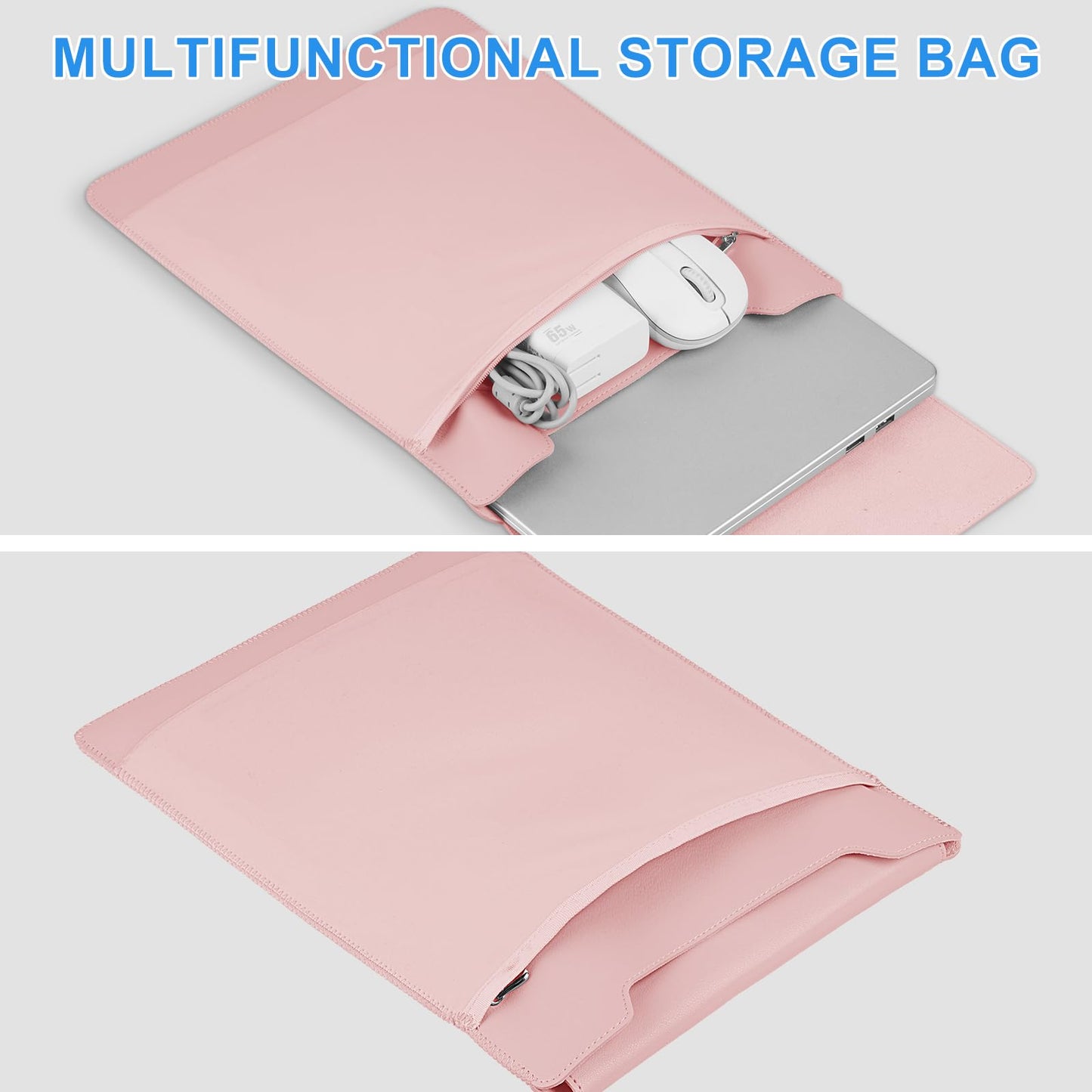 HoYiXi 13.6'' Laptop Sleeve Case Leather Bag with Stand Compatible with MacBook Pro 14/MacBook Air 13(M1 M2)/ASUS Vivobook 14/Dell XPS 13/ASUS Acer Matebook 13 14'' Laptop case,