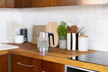 Russell Hobbs Kettle Glass & Stainless Steel Small [0.8 L] Compact (2200 W, Blue LED Lighting, Removable Limescale Filter, Small Travel Kettle) Tea Maker 24190-70