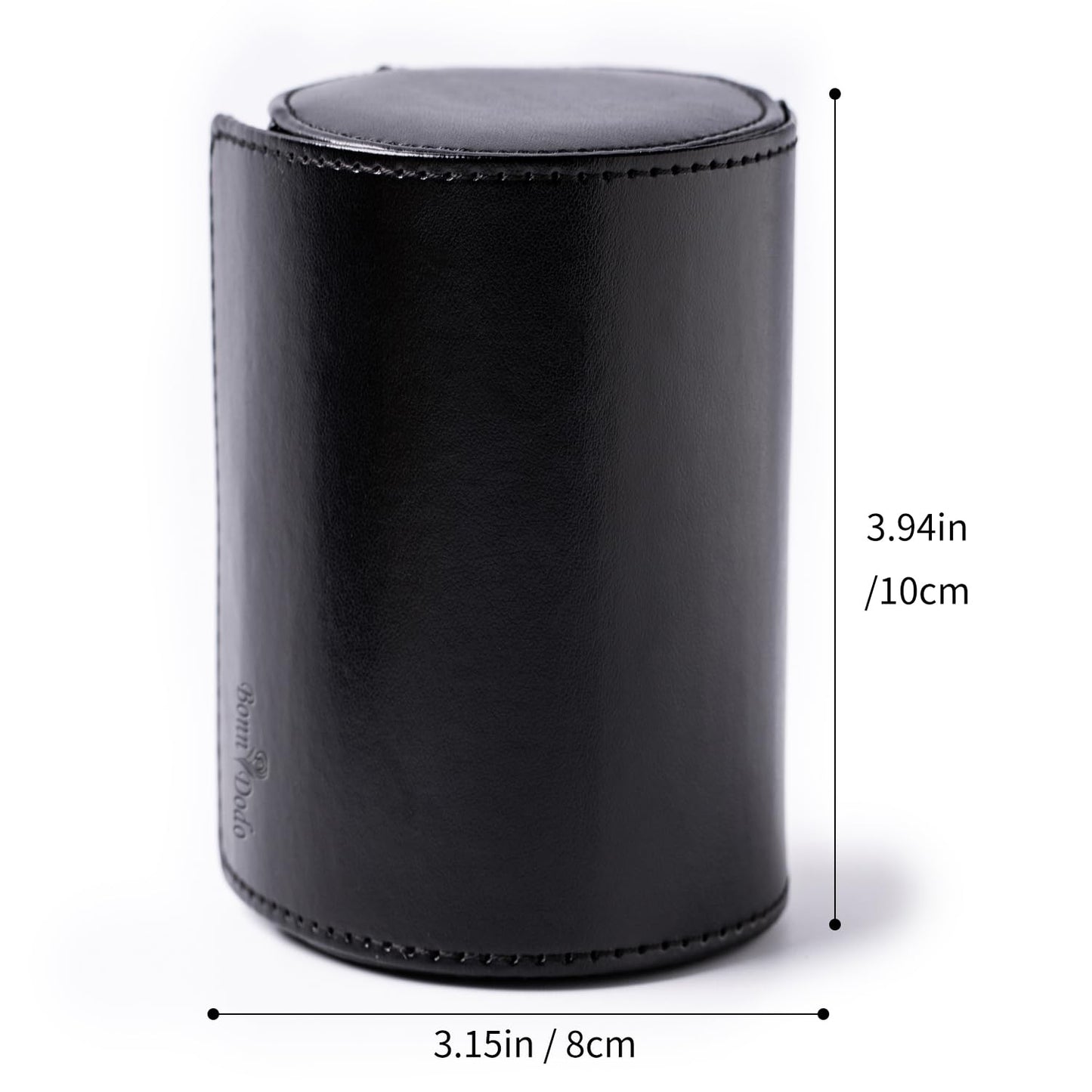 Tie Box for Men 's PU Ties case Necktie Organize Cylinder Leather Men’s Storage Portable Tie Roll for Travel Business Gifts (Black)