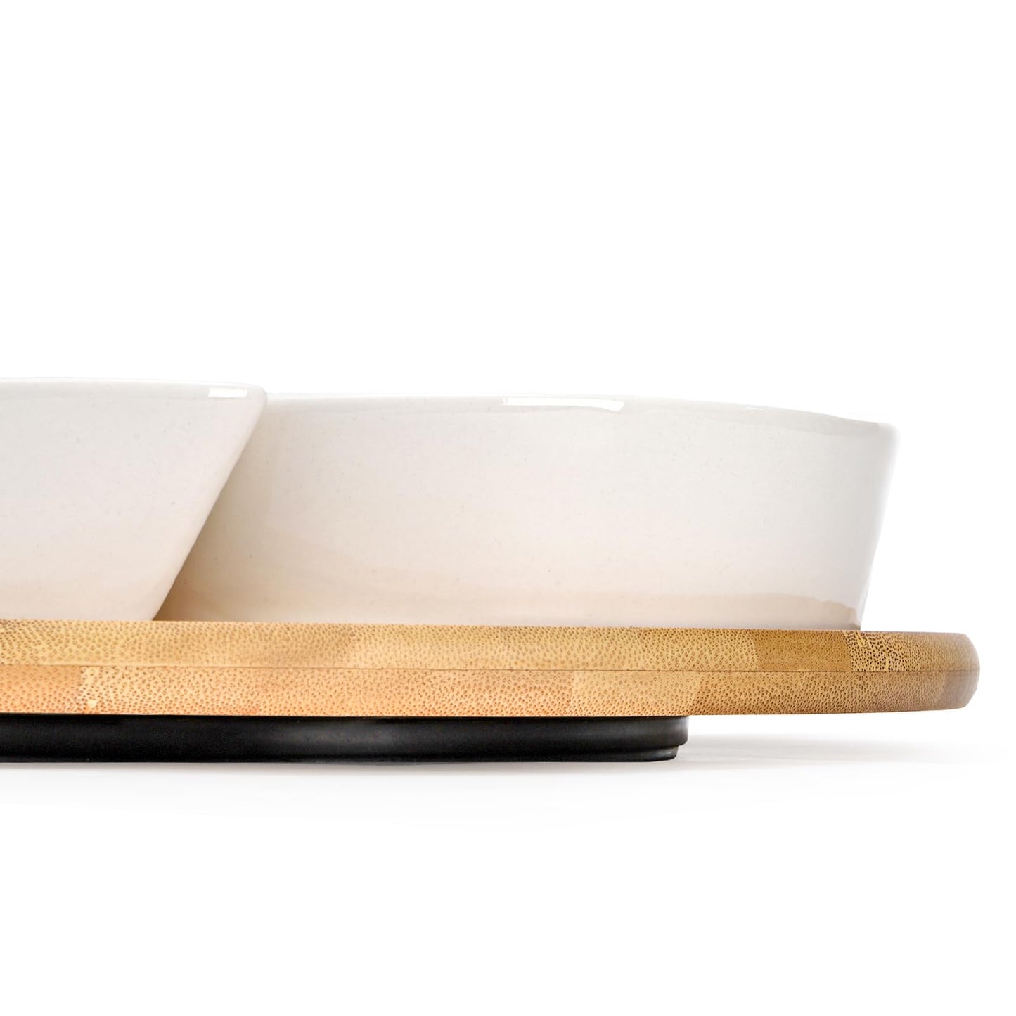 Cididu Ceramic Serving Tray Platters Lazy Susan, Rotating Divided Serving Set with 6 Removable Compartment, 11'' Appetizer Relish Dish, Snack Bowl Set for Christmas, Thanksgiving, Party, Kitchen