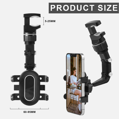 Rotatogrip Phone Holder, 360 Degree Rotatable Rotato Grip Cell Phone Holder Multifunctional Rearview Mirror Phone Holder Car Phone Holder for Car