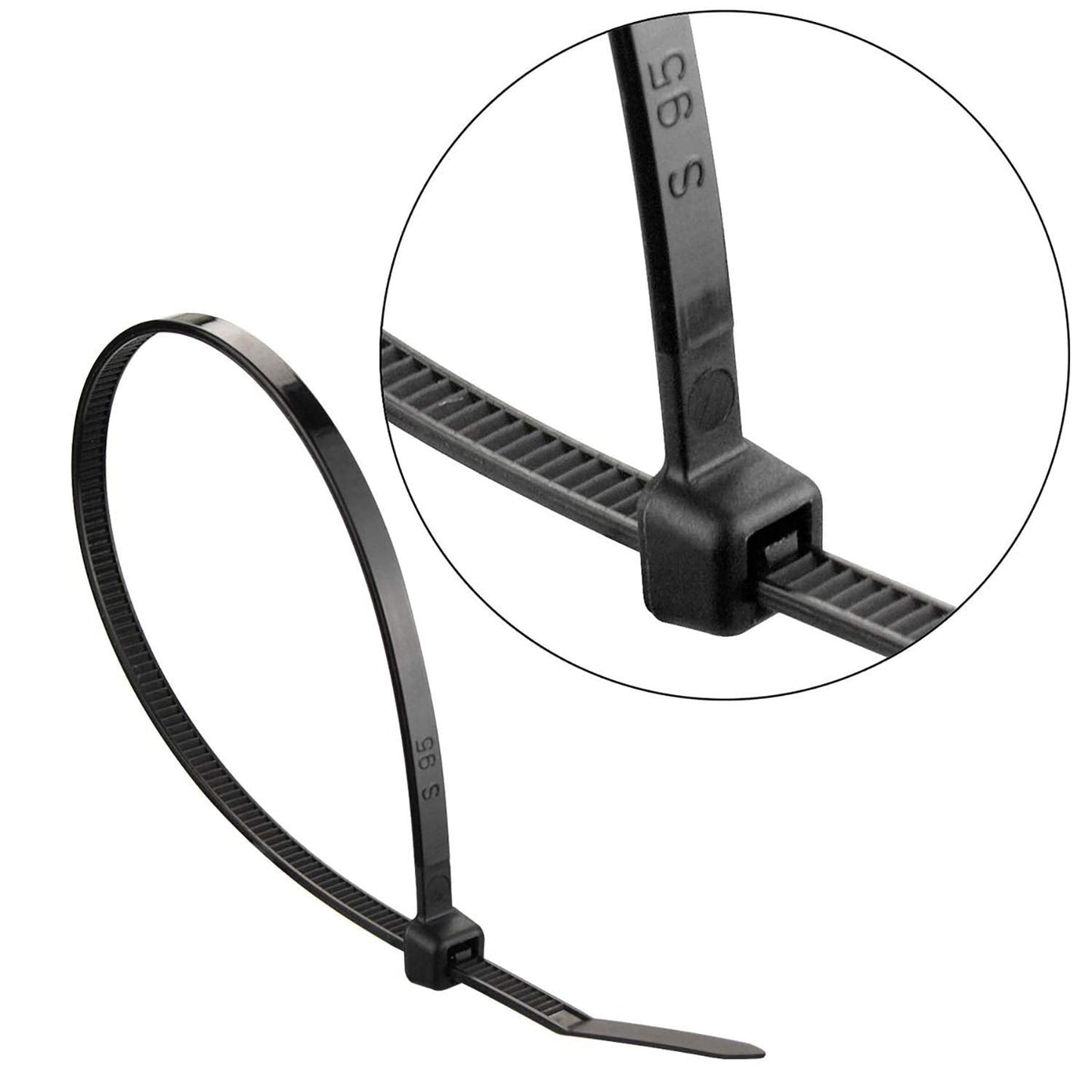 Superun Black Zip Ties 6 Inch, 40 Lbs Tensile Strength Wire Ties (Industrial Grade Cable Ties) Pack of 100