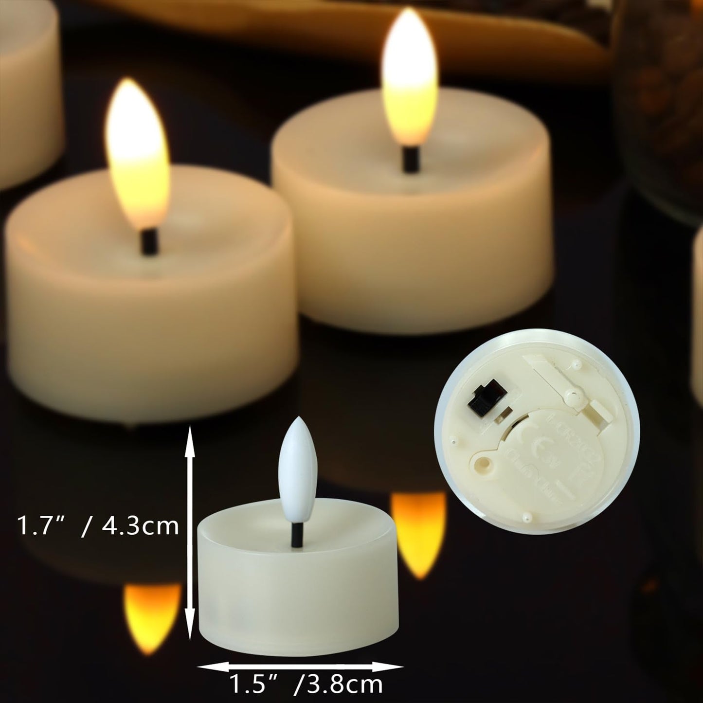 Flameless LED Tealight Candles, Battery Operated Fake LED Lights Electric Flickering Tea Lights for Wedding Party Halloween Christmas Party Theme Party, Holiday Decor Home Decorations, Set of 36