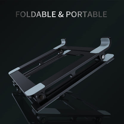 Laptop Stand for Desk - Adjustable Laptop Holder, Portable Laptop Riser with Multi-Angle Height Adjustable Computer Stand for MacBook Air/Pro and More Notebooks 10-17.3" - Grey