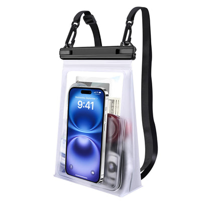 PEDVSTY Large Waterproof Phone Pouch [with Sealing Strip], Cell Phone Dry Bag for iPhone 16 15 14 13 Pro Max Galaxy S25 S24 S23 S22 All Devices, Floating Water Proof Bag for Beach Water Park White