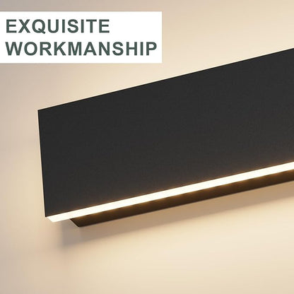 Aipsun Porch Wall Lights 59inch Long Strip Modern LED Outdoor Wall Light Fixture, 1 Pack Black Wall Mount Lighting Sconce Exterior Lights Wall Sconce 3000K for House Living Room Corridor