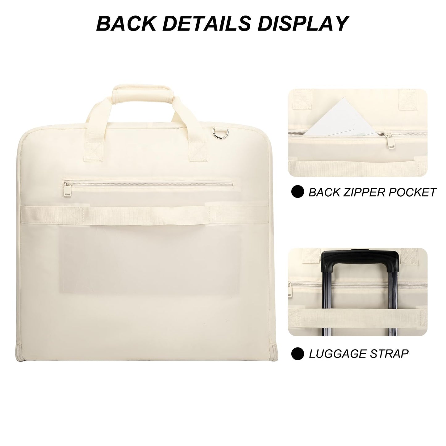 Travel Garment Bag for women,Lightweight Puffy Carry on Garment Bag for Hanging Clothes,44.7'' Waterproof Travel Suit Bag with Shoulder Strap,2 in 1 Foldable Duffle Bag,Beige
