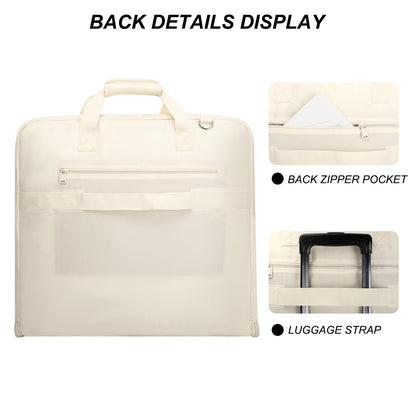 Travel Garment Bag for women,Lightweight Puffy Carry on Garment Bag for Hanging Clothes,44.7'' Waterproof Travel Suit Bag with Shoulder Strap,2 in 1 Foldable Duffle Bag,Beige