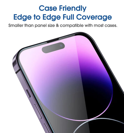 amFilm Easiest Installation OneTouch for iPhone 14 Pro [6.1 Inch] Screen Protector Tempered Glass, Auto-Alignment Tech, Bubble Free and Full Coverage Case Friendly, Anti-Scratch 2 Pack