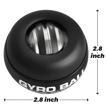 BeSokar Gyroball - Matte Black Case & Forearm Trainer, 5-Level Adjustable Resistance with LED Lights, Matte Black Gyroscopic Power Ball for Grip & Arm Strength