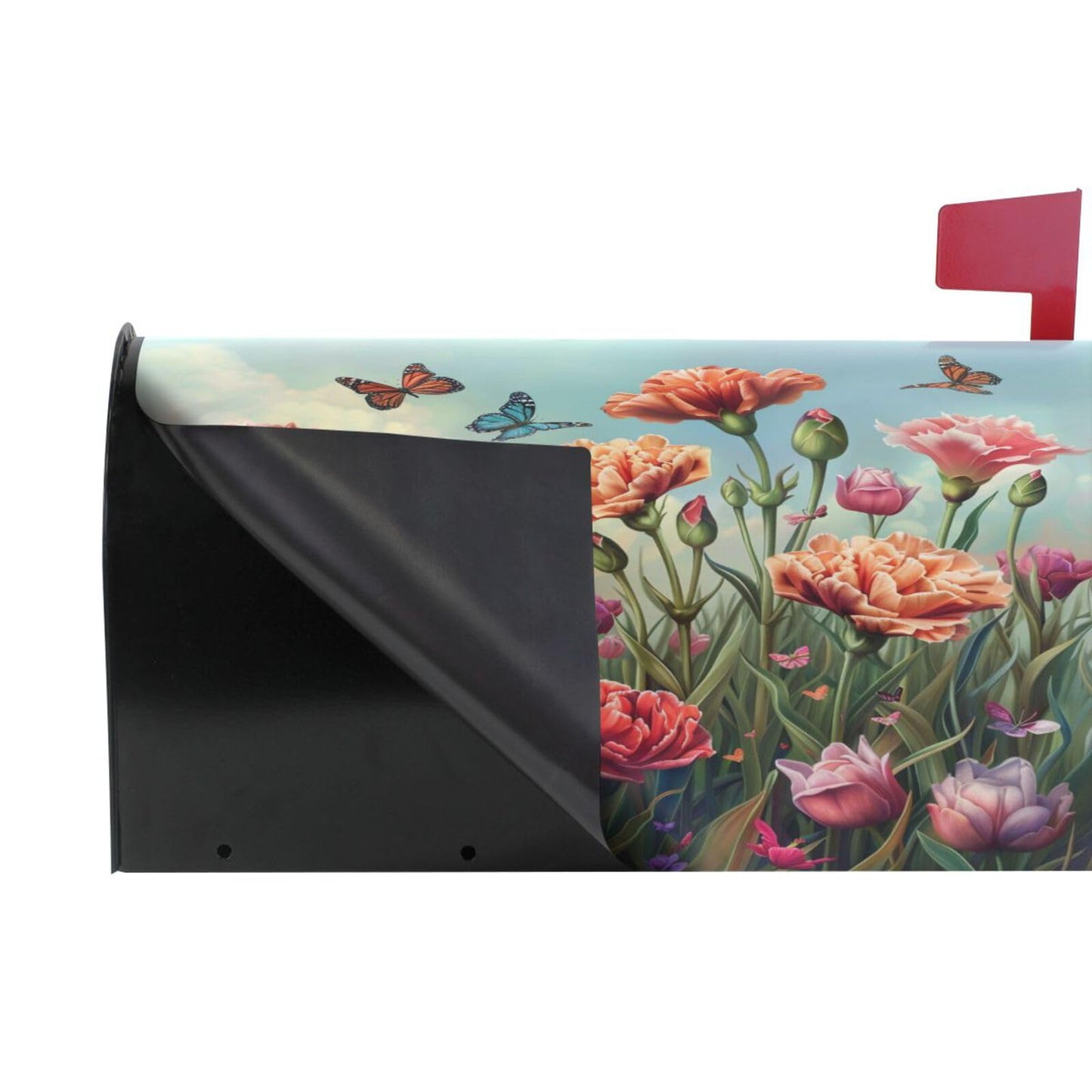 ALAZA Carnation Tulip Flowers Field Butterflies Magnetic Mailbox Cover MailWraps Garden Yard Home Decor for Outside Standard Size-18"x 20.8"…