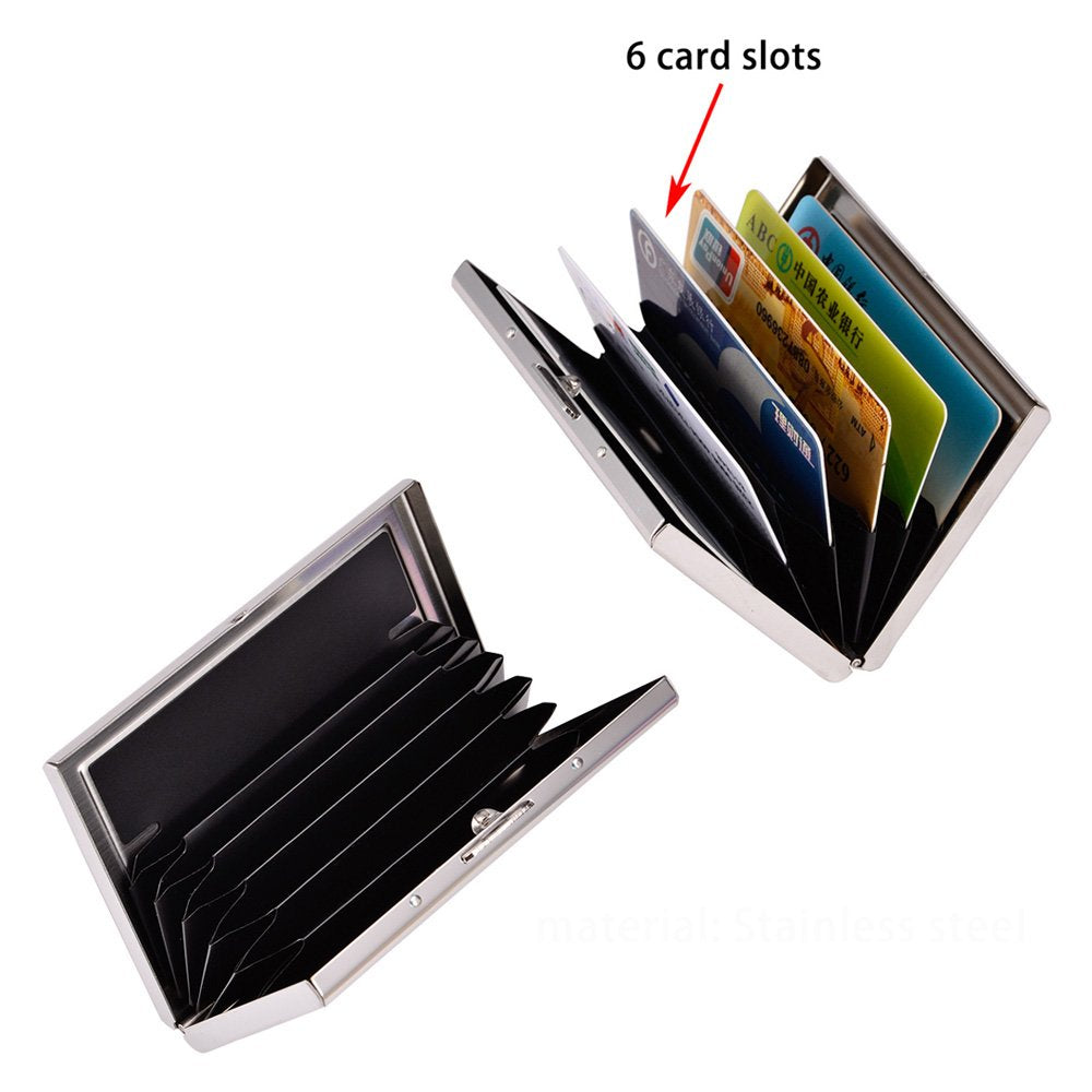 EASTNIGHTS RFID Credit Card Holder Metal Credit Card Case Wallet Business Card Holder for Women Men pink