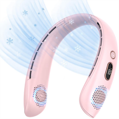VEKK Neck Fan, Portable Bladeless Fan, 6000mAh Battery USB Rechargeable, LED Display, 360° Cooling Wearable Personal Fan, 3 Speeds, Quiet, Hands Free Neck Fans for Travel