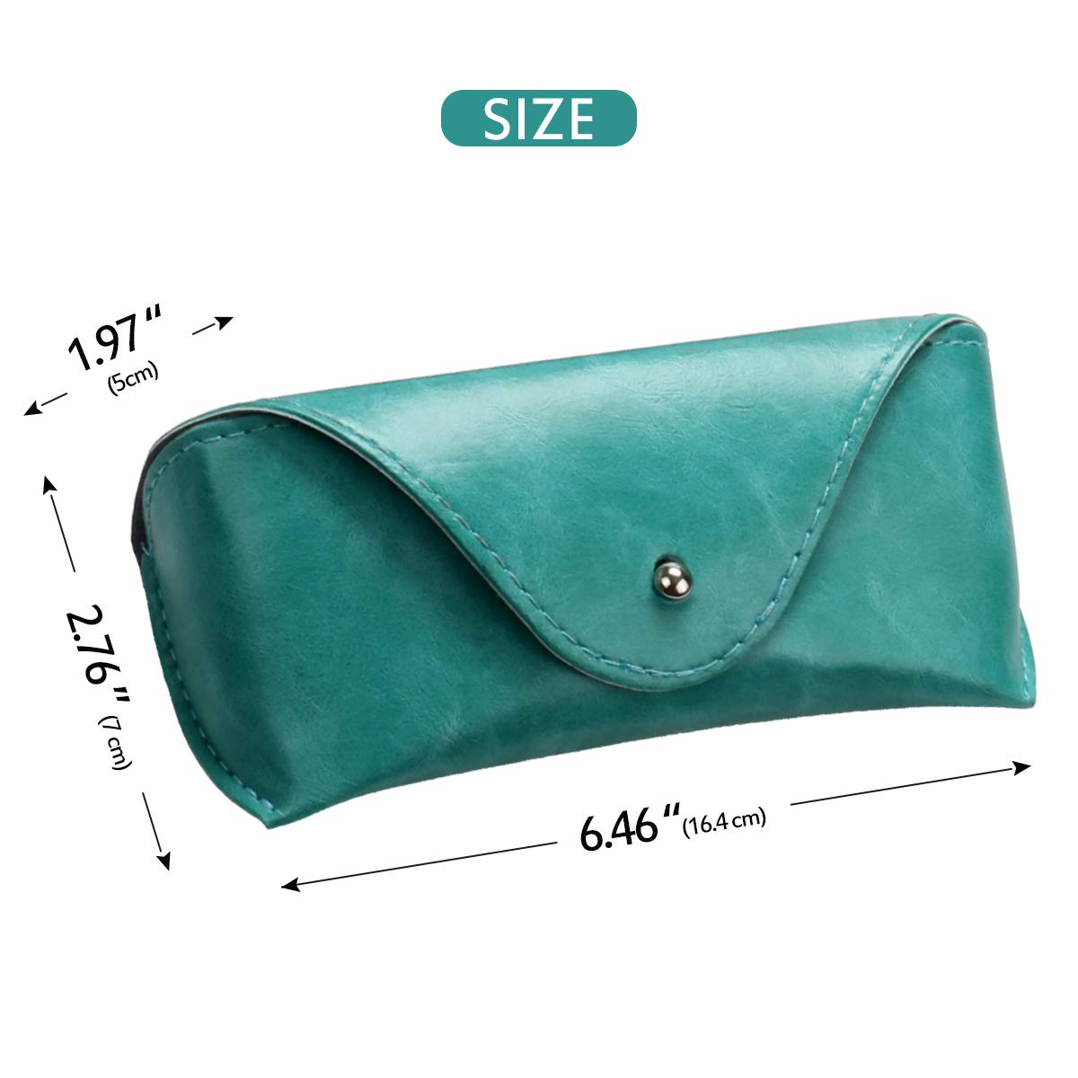 LogHog Portable Leather Glasses Case,Durable Soft Sunglasses Pouch Slim Case for Women Men Horizontal Eyeglass Case