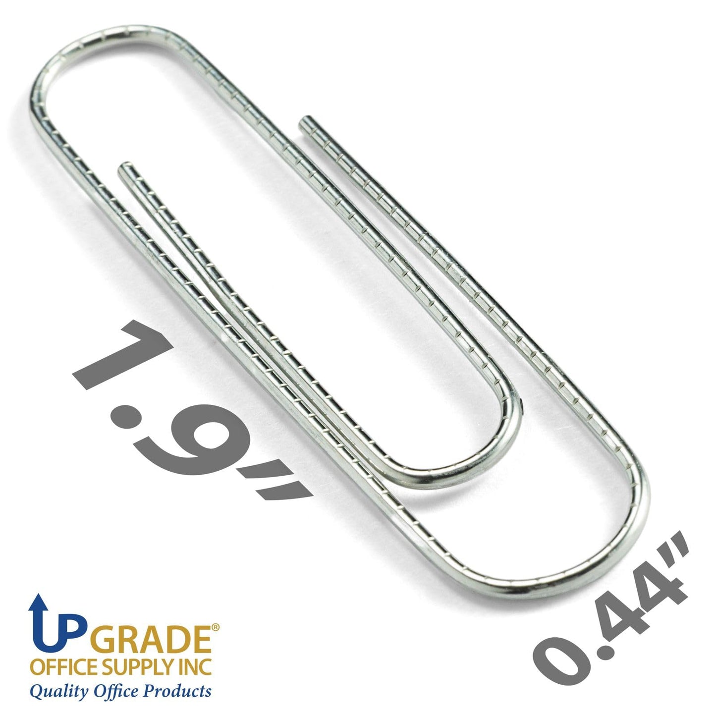 Upgrade Office Supply Jumbo Paper Clips, Non Skid, 1.9 Inch, 1000 Count (10 Boxes of 100), Silver, Made in USA