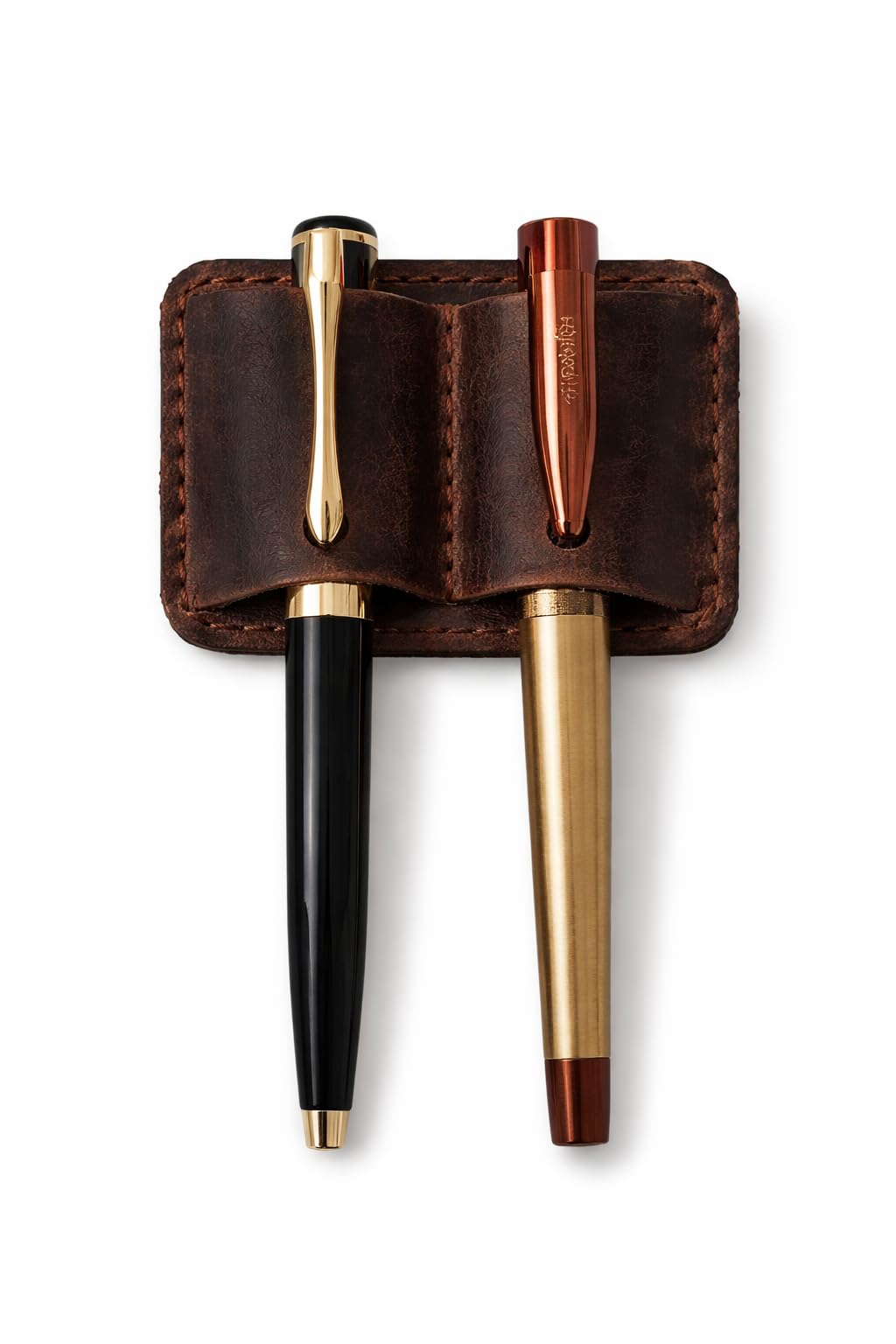 PavinCrafter Handmade Leather Pen Holder Clip for Notebook & Journal – Stylish Pen Loop Organizer for Pens & Pencils, Portable Leather Pen Holder for Planners & Books (Brown)