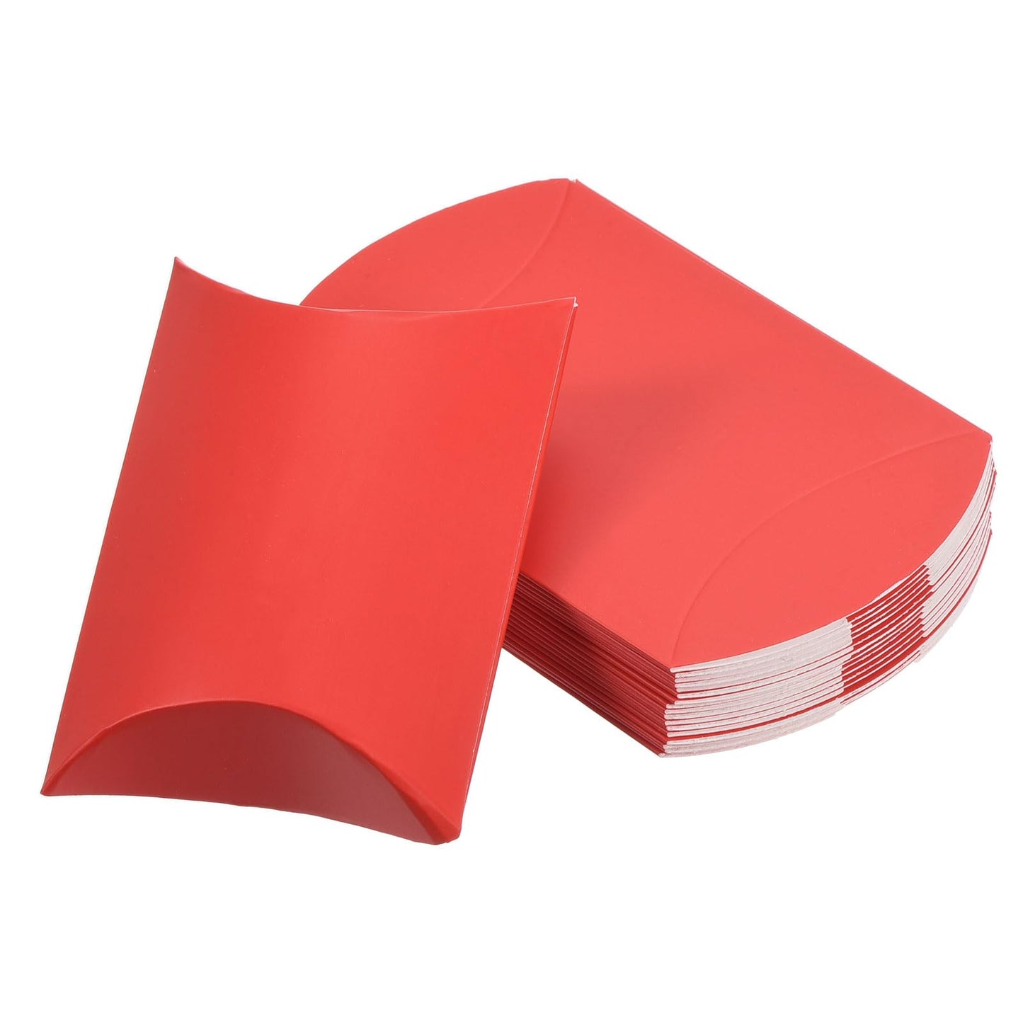 PATIKIL Pillow Boxes, 100 Pcs Wedding Gift Boxes Paper Box 3.5x2.6 Inch for Gift Wrap Wedding Parties, Red