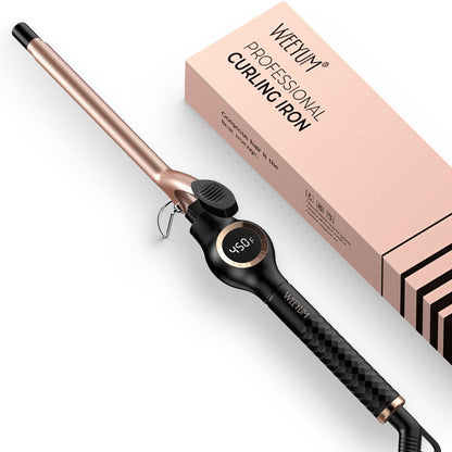 Large Curling Iron 2 Inch, Ceramic Long Barrel Hair Curling Wand, Hair Styling Tool, Dual Voltage, LCD Display, Black